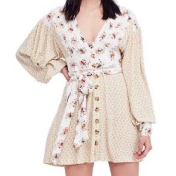 Free People Dresses & Skirts - ***NWT FREE PEOPLE FLORAL MINI DRESS MEDIUM***